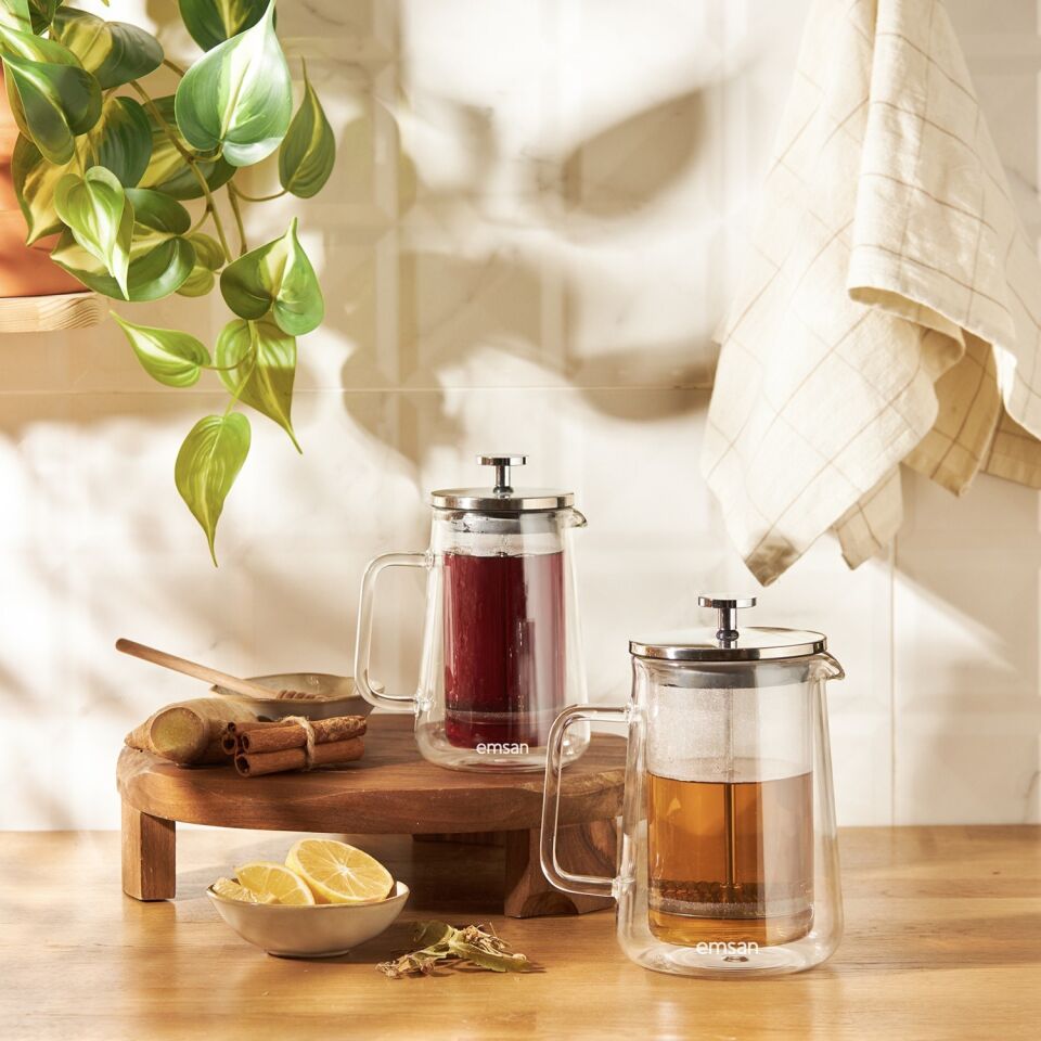 Emsan Double Glass Çift Cidarlı French Press 600 Ml