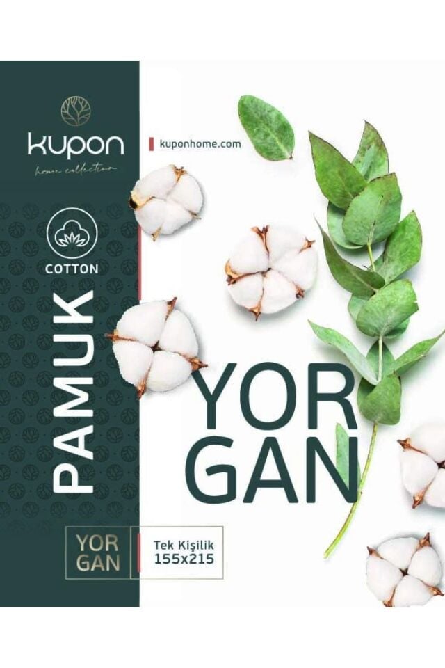 Kupon Home 195x215 Cm Çift Kişilik Pamuk Yorgan- Bez Çantalı