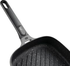 Marka Gem Stay Cool 24 Cm Çıkarılabilir Saplı Gri Kare Izgara Tava