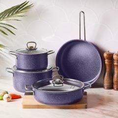 Karaca Biogranit Steel Plus 7 Parça Tencere Seti Mor