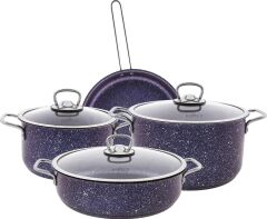 Karaca Biogranit Steel Plus 7 Parça Tencere Seti Mor