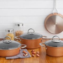 Emsan Nostalji 7 Parça Granit Tencere Seti Gold