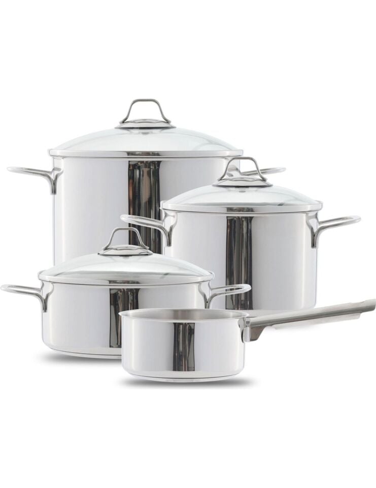 Silampos Tavira Glass 7 Parça Çelik Tencere Seti