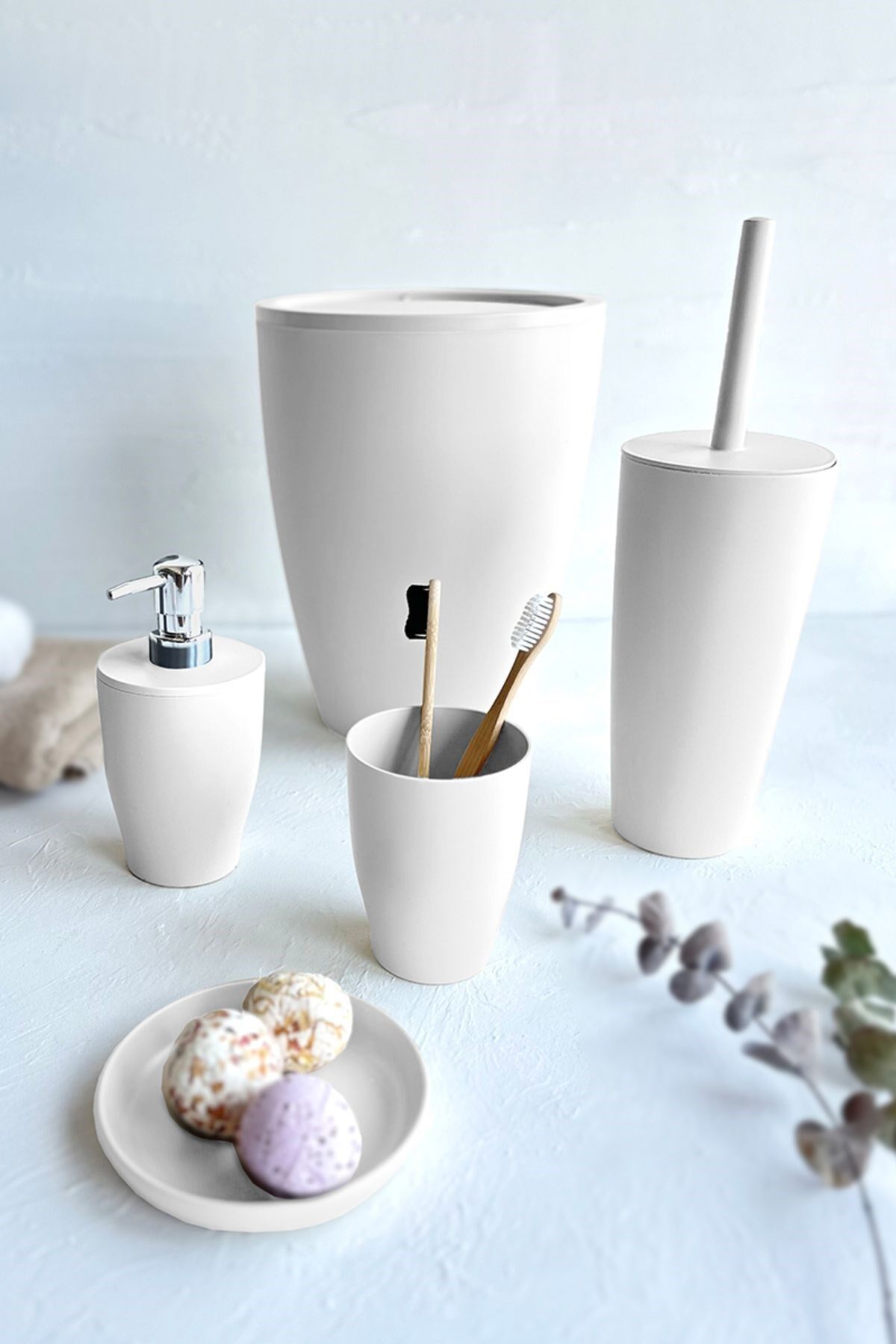 Primanova Pure Banyo Seti 5'li Beyaz