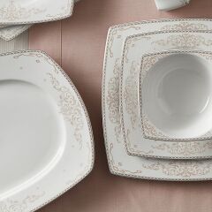 Karaca Adelya Fine Cream 60 Parça 12 Kişilik Yemek Takımı