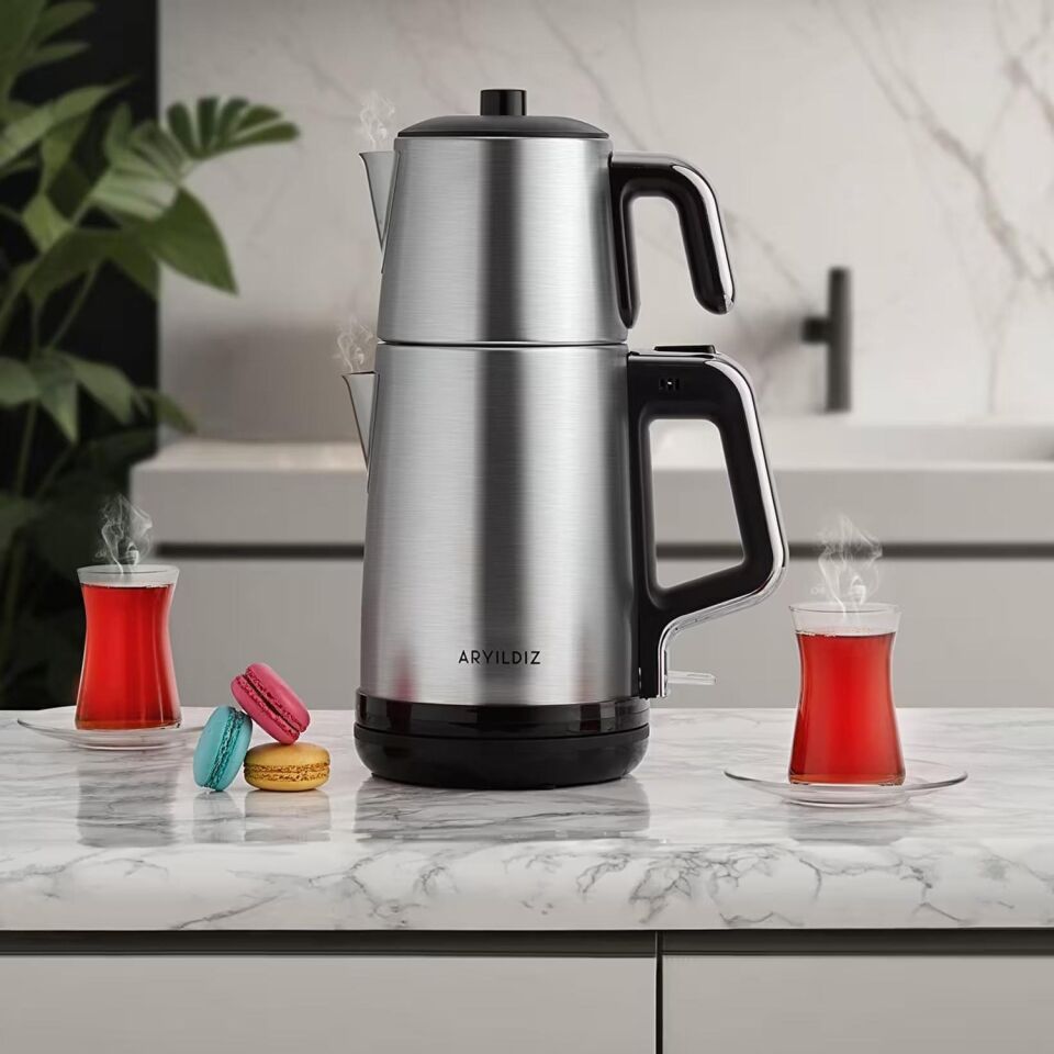 Tea Style Inox Çay Makinesi 0.8 L Demlik Kapasitesi Çelik Malzeme ile Şık Tasarım