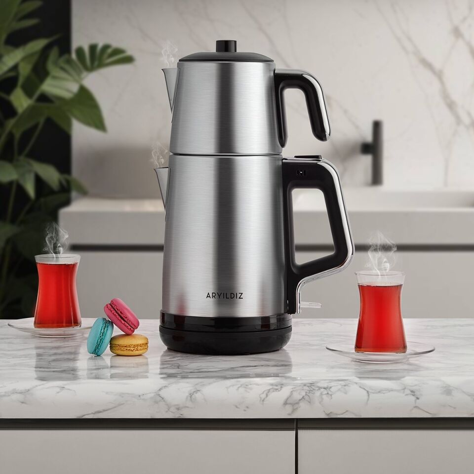 Tea Style Inox Çay Makinesi 0.8 L Demlik Kapasitesi Çelik Malzeme ile Şık Tasarım