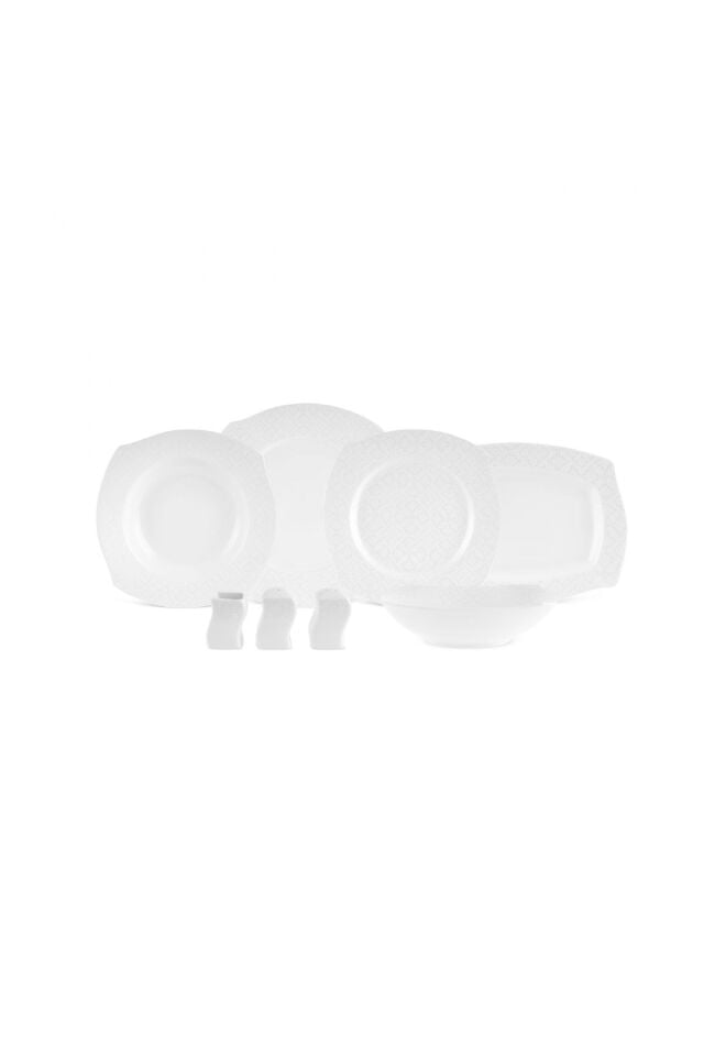Karaca Square Bone Fancy 53 Parça 12 Kişilik Yemek Takımı