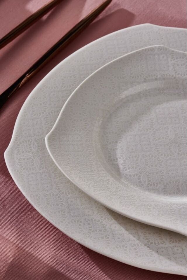 Karaca Square Bone Fancy 53 Parça 12 Kişilik Yemek Takımı