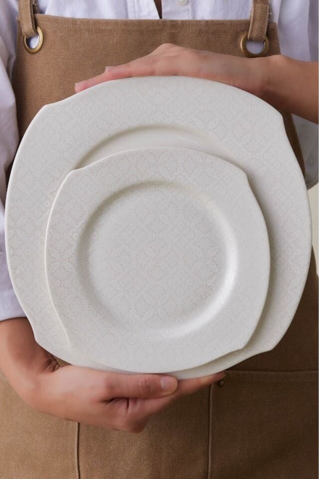 Karaca Square Bone Fancy 53 Parça 12 Kişilik Yemek Takımı