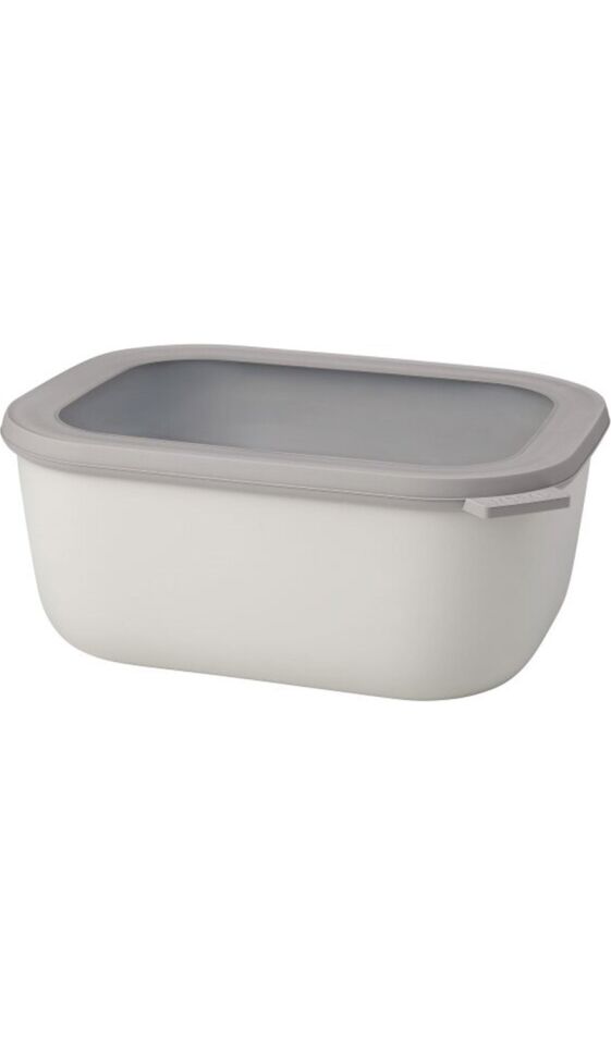 Multi Bowl Cirqula Rectangular Saklama Kabı 3000 Ml- Nordic White