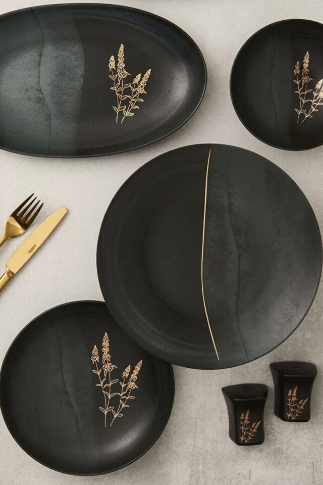 Güral Porselen Camelıa 30 Parça 6 Kişilik Mat Bone Yemek Takımı - 6428