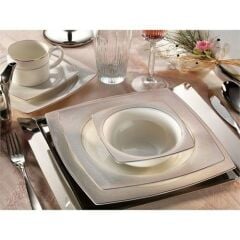 Aryıldız 30046 83 Parça 12 Kişilik Prestige Bone Porselen Yemek Takımı