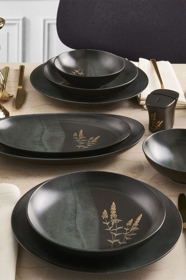 Güral Porselen Camelıa 30 Parça 6 Kişilik Mat Bone Yemek Takımı - 6428