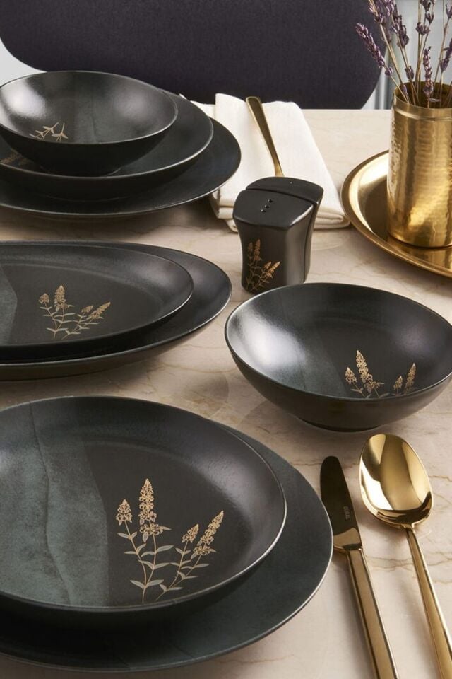 Güral Porselen Camelıa 30 Parça 6 Kişilik Mat Bone Yemek Takımı - 6428