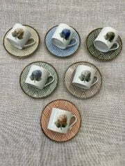 Porland Ortanca 6 Kişilik Kahve Fincan Seti