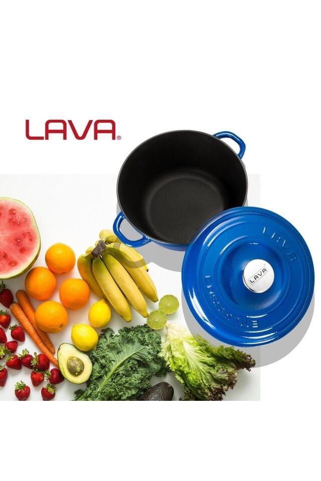 Lava Döküm Yuvarlak Tencere Döküm Demir Kapak New Heritage Serisi Çap(Ø)26cm.
