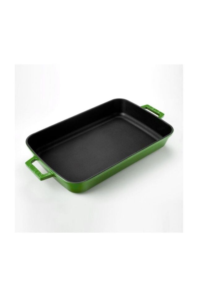 Lava Döküm Tepsi Dikdörtgen 26x40 Yeşil