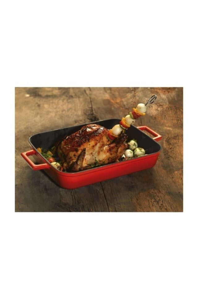 Lava Döküm Tepsi Dikdörtgen 26x40 Yeşil