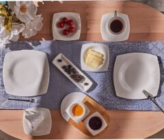 Karaca Fine Pearl Helen 26 Parça 6 Kişilik Kare İnci Kahvaltı/Servis Takımı