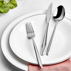 Karaca Flow 84 Parça 12 Kişilik Çatal Kaşık Bıçak Takımı Elegance Kutulu