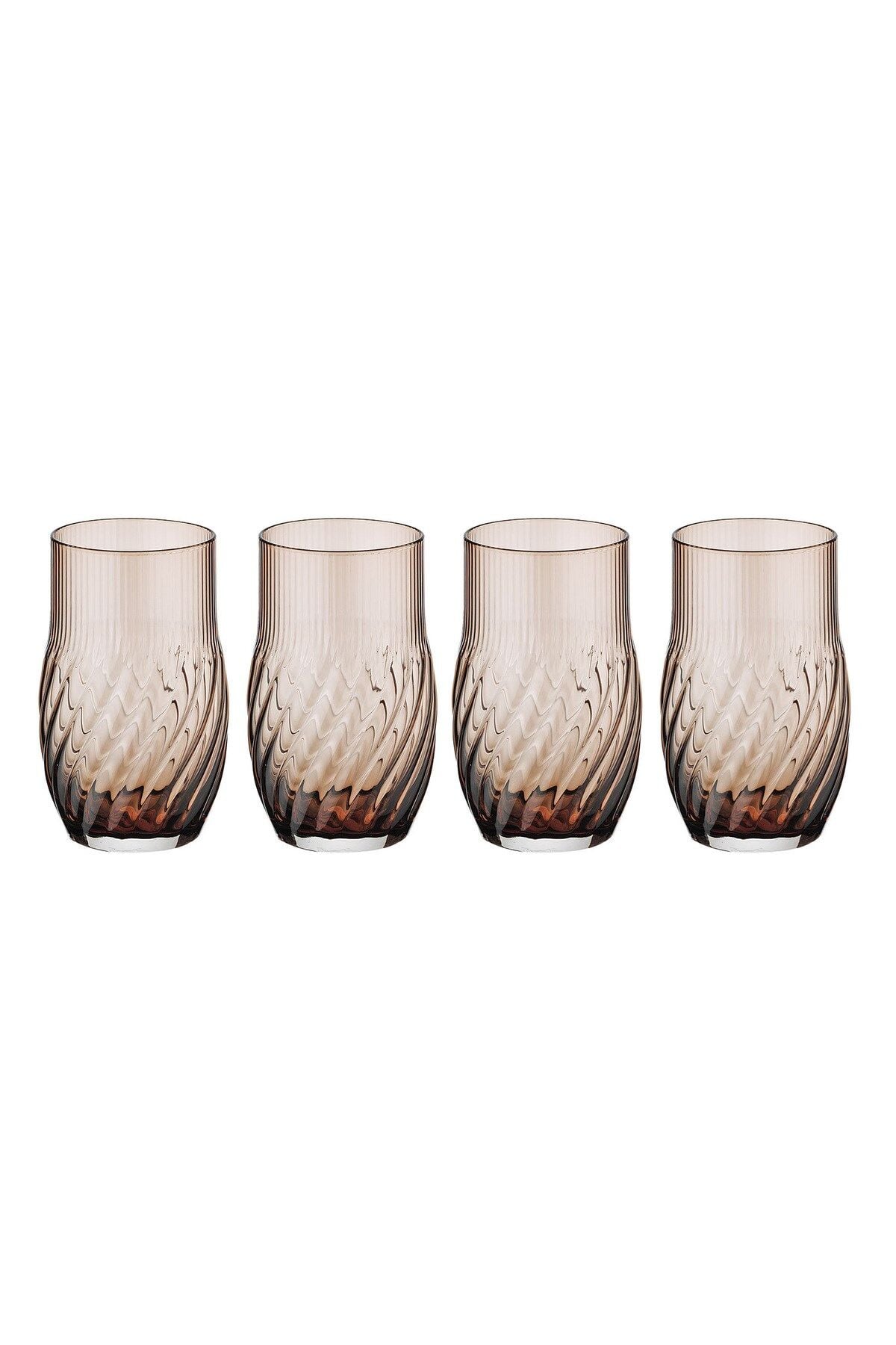 Lioran 4’lü Cam Su Bardağı Seti Kahve 460 ml