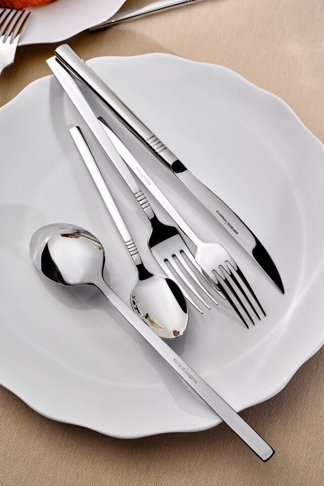 Karaca Nil V2 84 Parça 12 Kişilik Elegance Çatal Kaşık Bıçak Takımı Kutulu