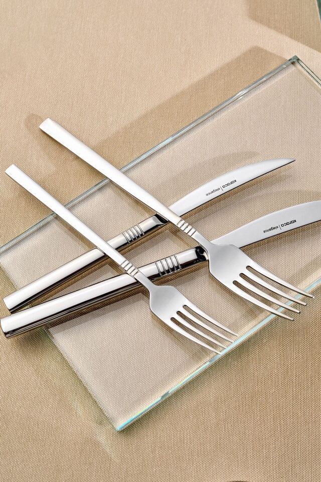 Karaca Nil V2 84 Parça 12 Kişilik Elegance Çatal Kaşık Bıçak Takımı Kutulu