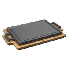 Lava Hot Plate Ve Ahşap Altlığı, Dikdörtgen, 22x30cm.