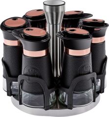 Karaca Latin Deri 6'lı Round Cam Baharat Takımı