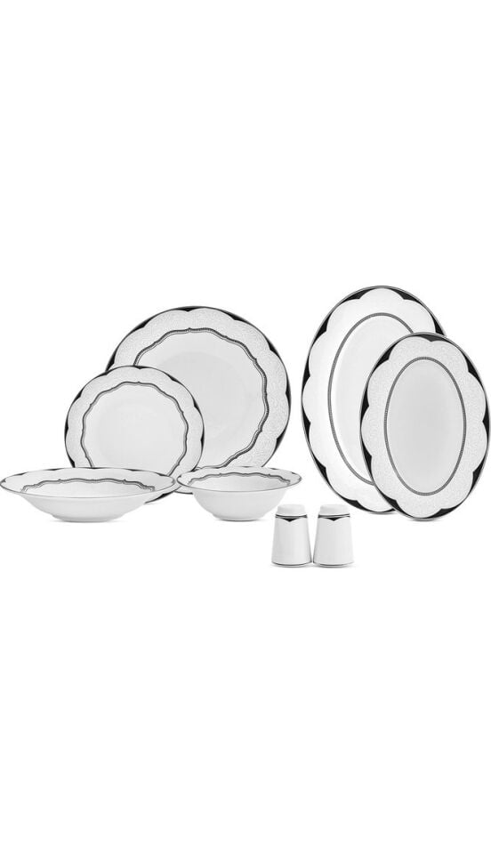 Minerva 30 Parça Beyaz Porselen Yemek Takımı 6 Kişilik Modern Tasarım