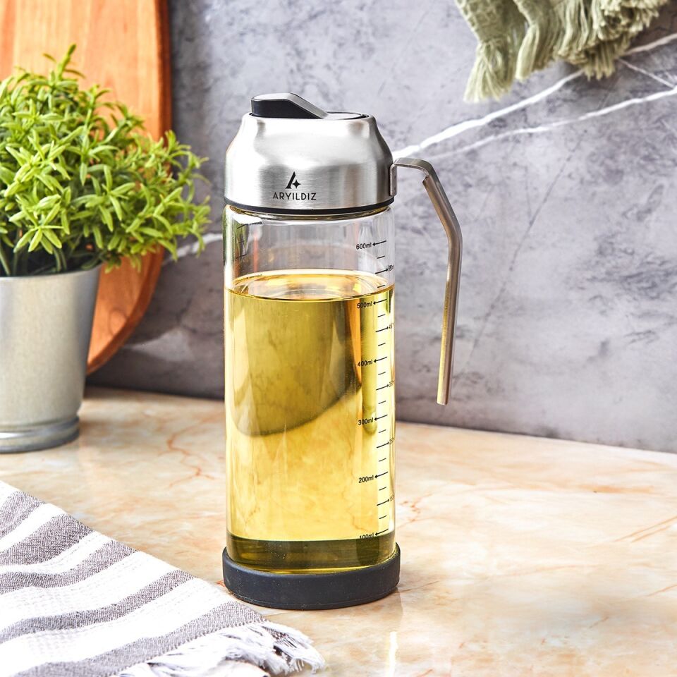 Timeless 600 Ml Cam Yağlık 1 Adet Şık Tasarımı İle Mutfak Dekoruna Uygun