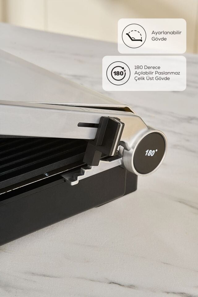 Karaca Compact Steel Pro Sear and Grill Inox 2007 Izgara ve Tost Makinesi