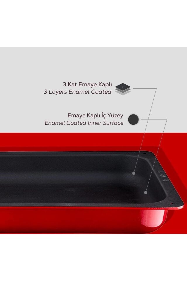 Lava Döküm Dikdörtgen 1/1 Gastronomi Küvet Ölçü 32x53cm.