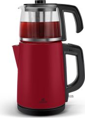 Karaca Tea Glass 2 In 1 Çelik Çay Makinesi ve Kettle Viva Magenta