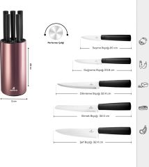 Karaca Oscar 6 Parça Standlı Bıçak Seti Rose