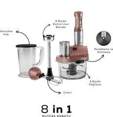 Karaca Mastermaid Prosteel Cam Mutfak Robotu Uzun Blender Ayaklı 6 Bıçaklı 2500 W Black Copper