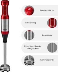 Karaca Mastermaid Prosteel Cam Mutfak Robotu Uzun Blender Ayaklı 6 Bıçaklı 2500 W Black Copper