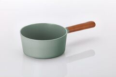 Neoflam Fika Cam Kapaklı Alüminyum Döküm Sos Tencere 18 cm Gri