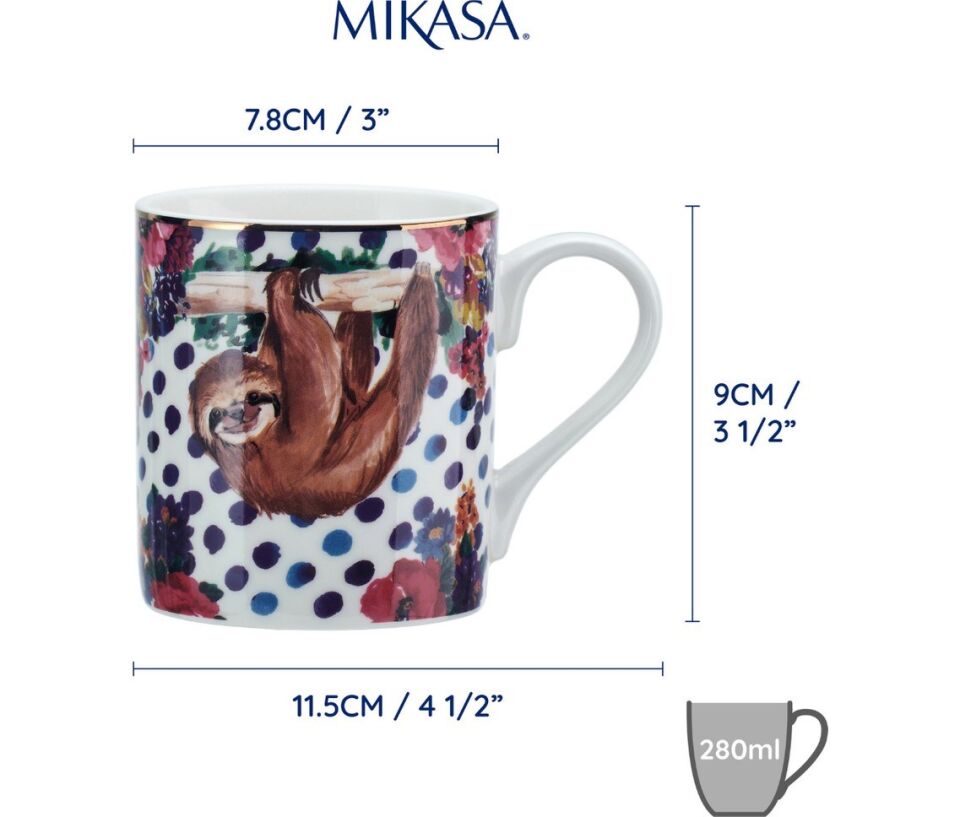 Mkwıldmugslo Wild At Heart Fine China 280ml Kupa Tembel Hayvan