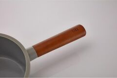 Neoflam Fika Cam Kapaklı Alüminyum Döküm Sos Tencere 18 cm Gri