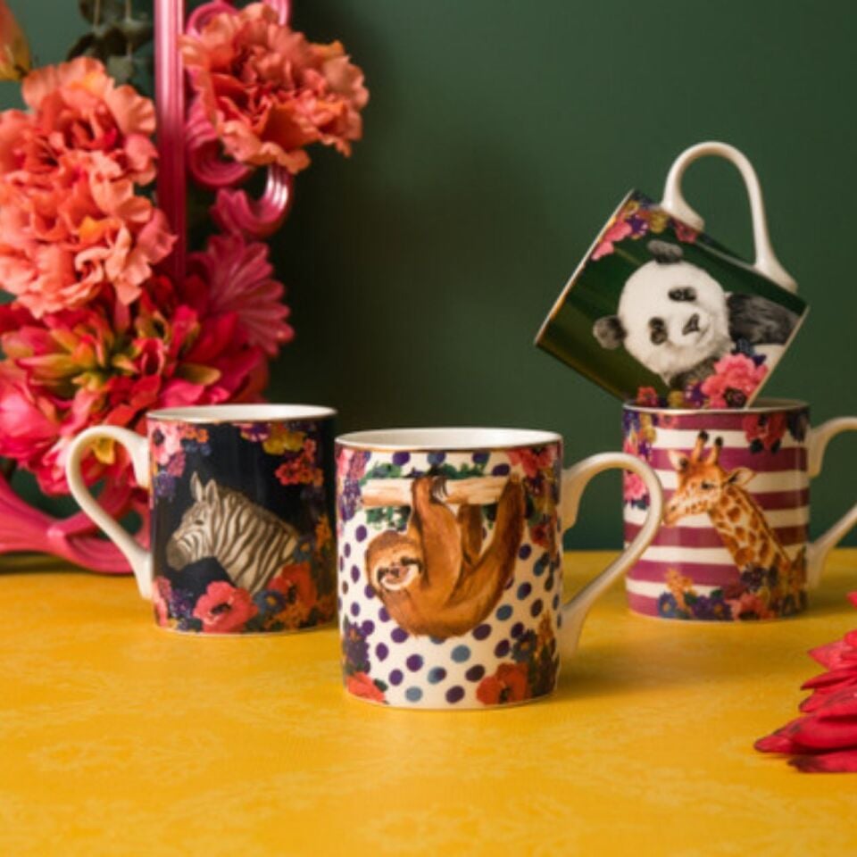 Mkwıldmugslo Wild At Heart Fine China 280ml Kupa Tembel Hayvan