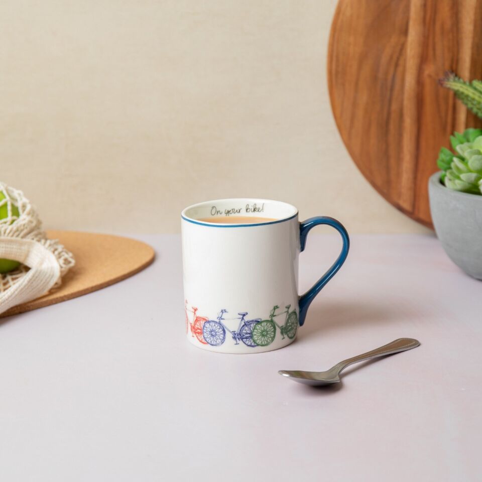 Mkcanbıke Fine China 280ML Düz Taraflı Kupa Bisiklet