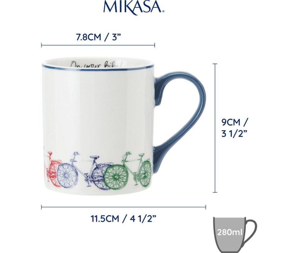 Mkcanbıke Fine China 280ML Düz Taraflı Kupa Bisiklet