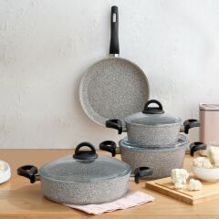 Emsan Premium Granit 7 Parça Tencere Seti Grey