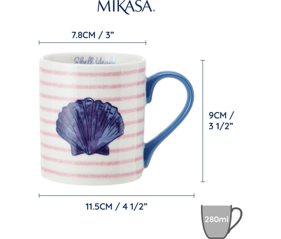 Fine China 280ML Düz Taraflı Kupa Deniz Kabuğu