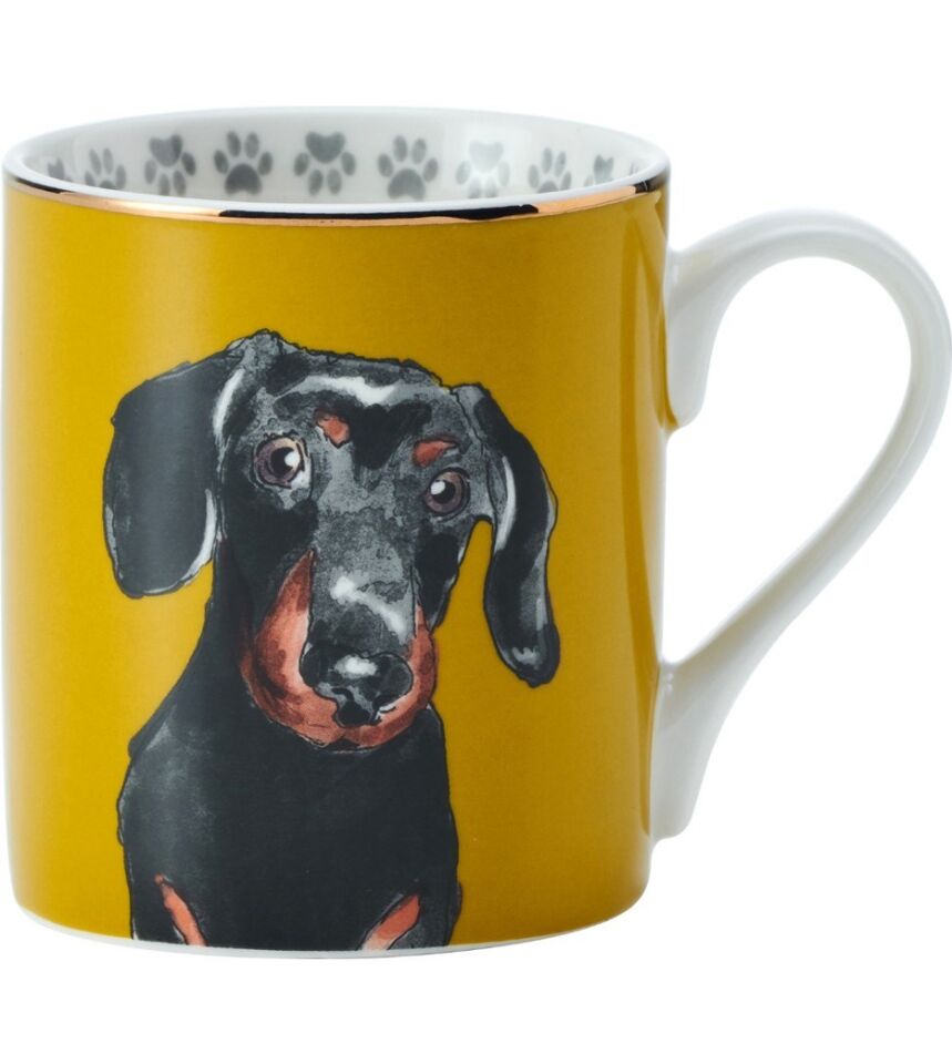 Mkcandasch Fine China 280ml Düz Taraflı Kupa Dashchund