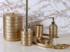 By Selim Wall 5 Parça Polyester Banyo Seti - Altın