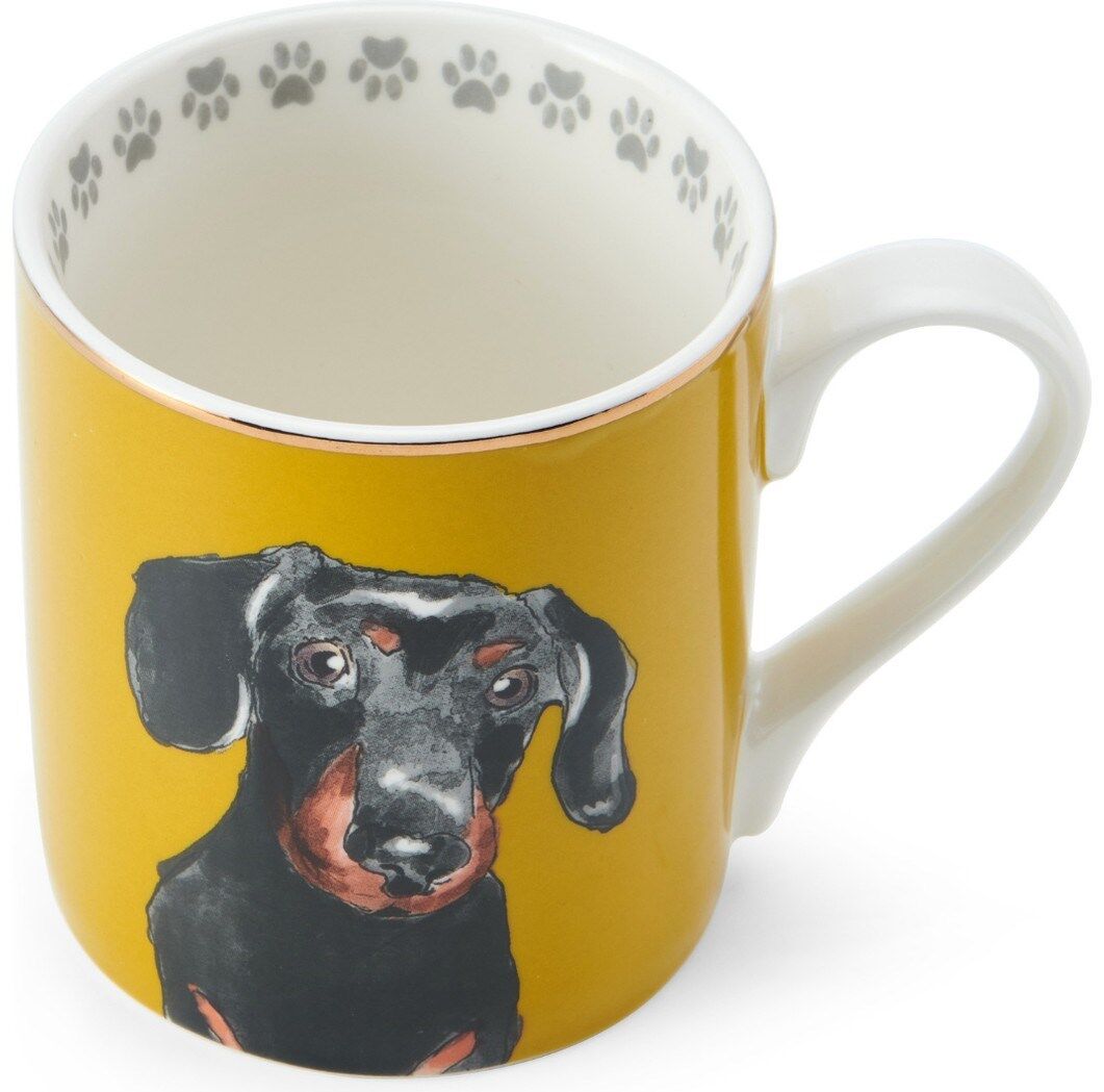 Mkcandasch Fine China 280ml Düz Taraflı Kupa Dashchund