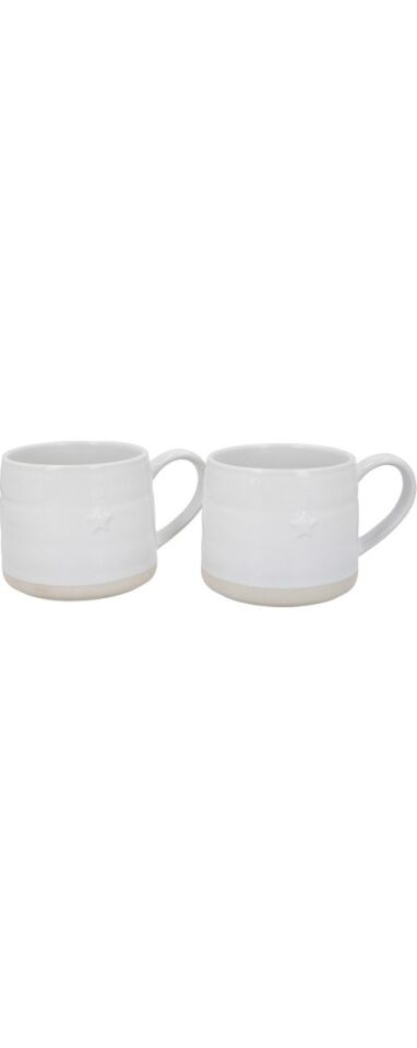 Farmhouse Star Stoneware 2li 380ML Beyaz Kupalar